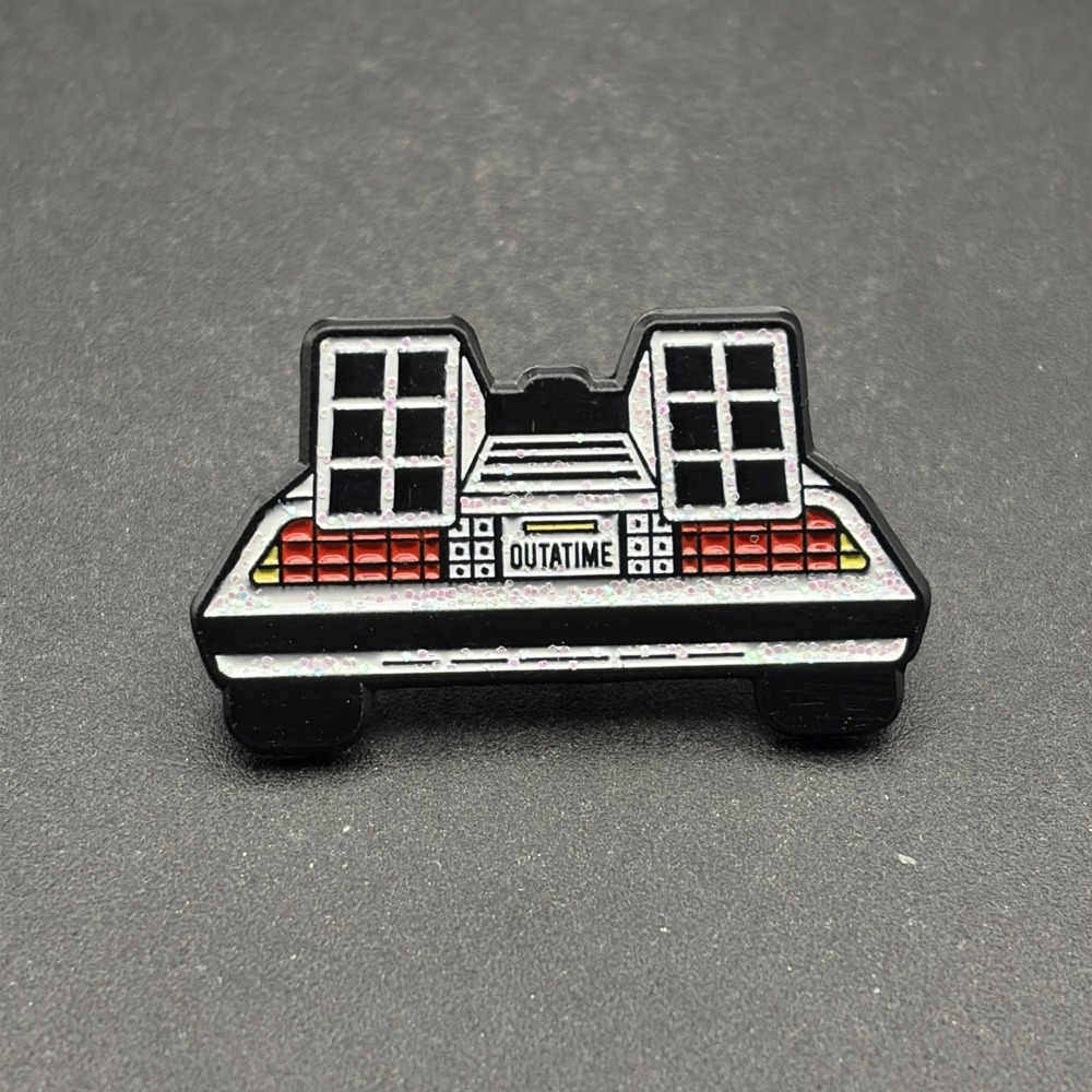 Back To The Future Delorean Outatime Glitter Lapel Hat Pin